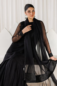 Midnight Black Chiffon Sequence Embroidered Garara Suit | |RTW