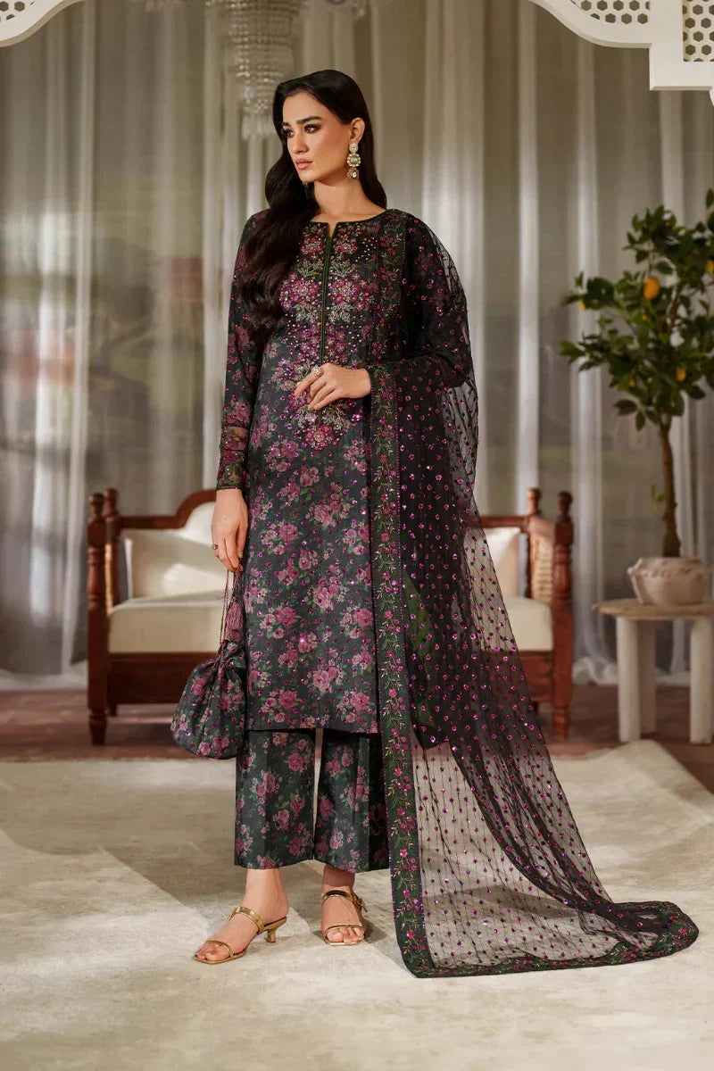 03-Piece Printed Lawn With Embroidered - Ready To Wear