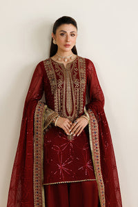 Red Sequined Chiffon Suit |Ready to Wear