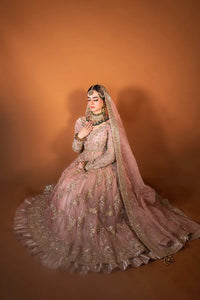 Peach Embroidered Semi Pure Chiffon Lehenga Choli |Ready to Wear