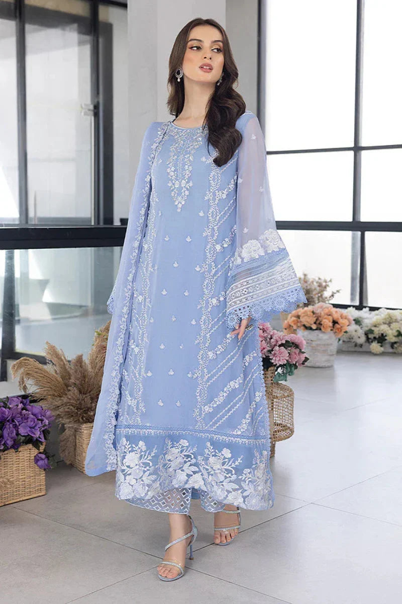 03-Piece Organza Suit With Embroidery |Ready To Wear