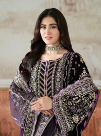 Royal Purple Zari and Sequence Handcrafted Festive Suit | RTW