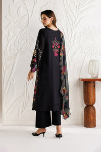 Black Embroidered Chiffon Suit with Digital Silk Dupatta |RTW