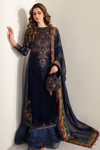 Navy Micro 9000 Velvet Embroidered Ready to Wear Festive Suit