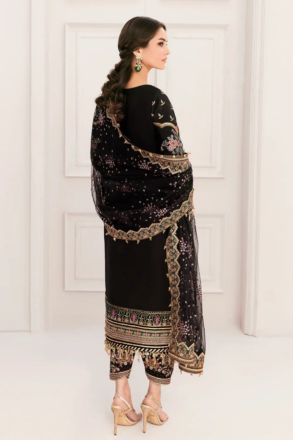 03-Piece Net Suit With Embroidery | Ready To Wear