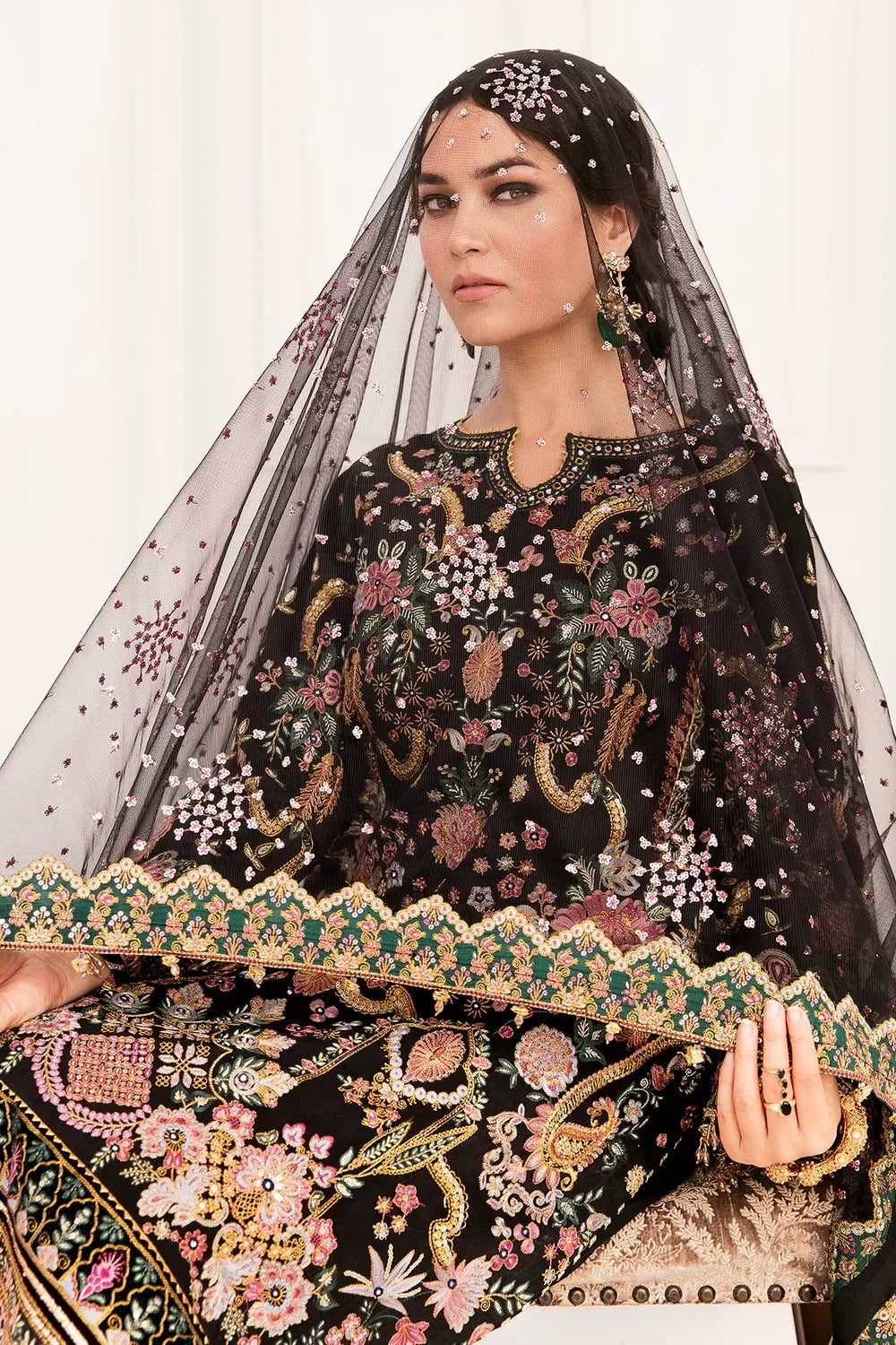 03-Piece Net Suit With Embroidery | Ready To Wear