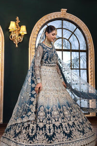 Royal Peacock Blue Ready to Wear Net Bridal Lehenga Suite