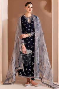 03-PIECE EMBROIDERED VELVET SUIT READY TO WEAR