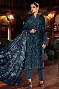 Teal Blue Velvet Long Shirt Embroidered Festive Suit |RTW