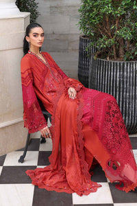 Rust Red Embroidered Chikankari Lawn Suit |Ready to Wear