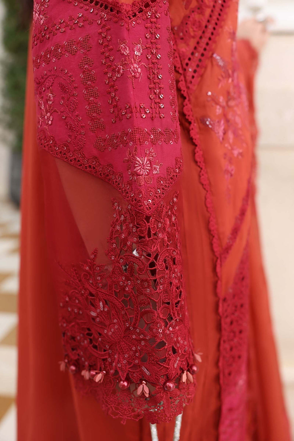 03-Piece Embroidered Lawn Suit With Silk Dupatta | Ready To Wear