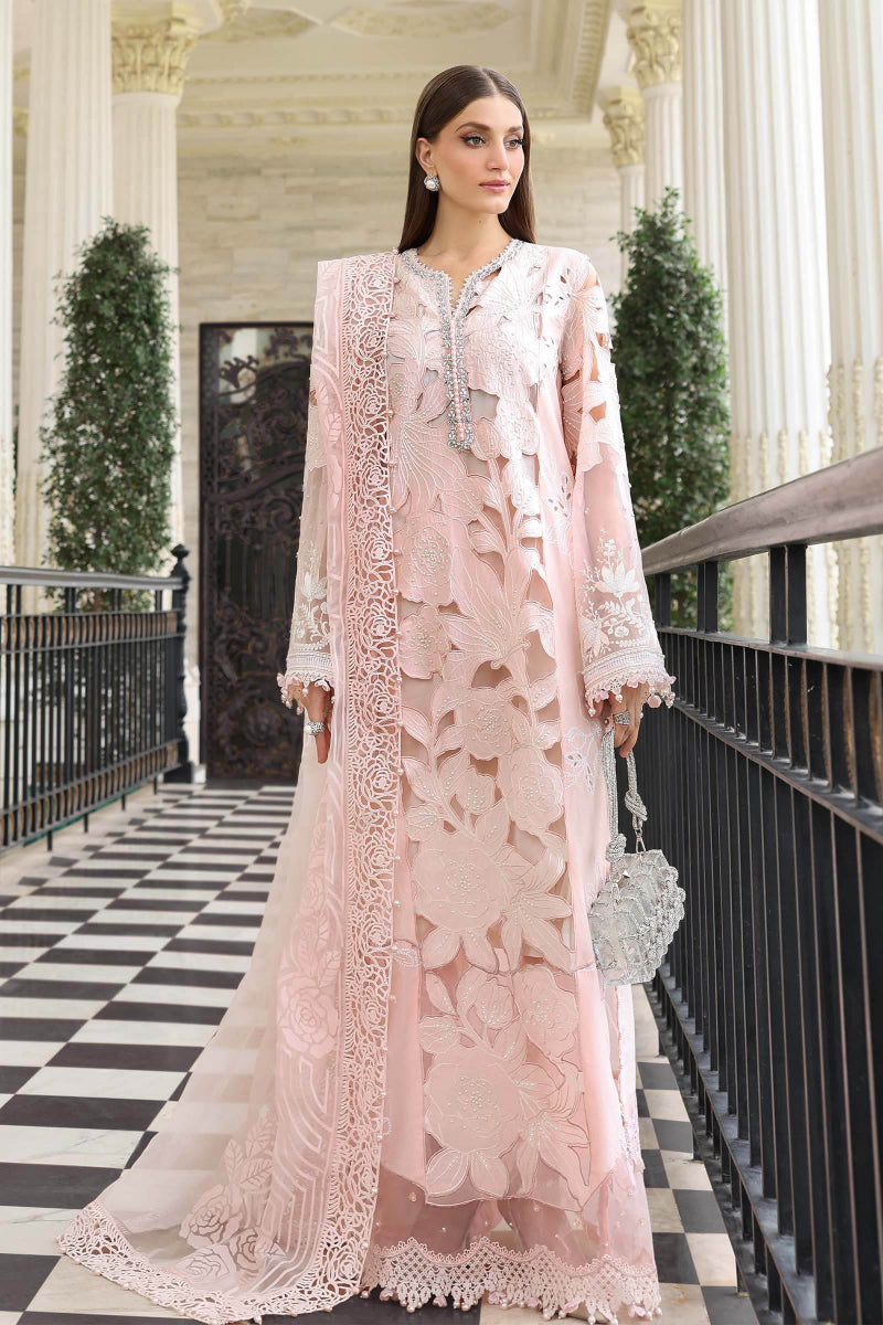 Ethereal Pastel Pink Hand-Embellished Chikankari Lawn Suit
