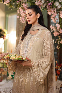 Tie and Dye Chiffon Embroidered Suit with Satin Silk Trouser | Ready to Wear