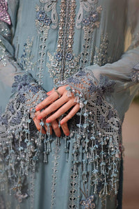 Ice Blue Heavy Embroidered Chiffon Luxury Suit with Adda Work |Ready to Wear