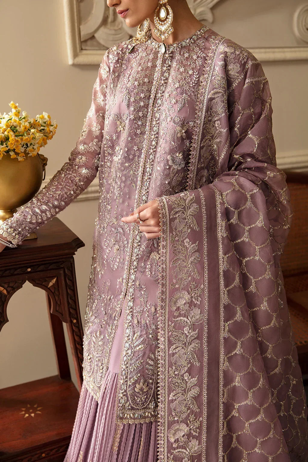 03-Piece Embroidered Organza Suit | Ready To Wear