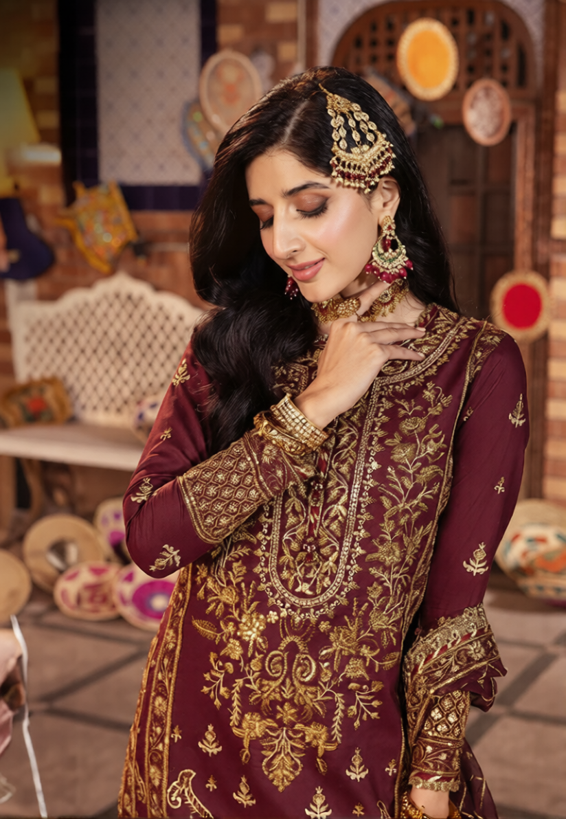 03-Piece Chiffon Suit With Heavy Embroidery | Ready To Wear