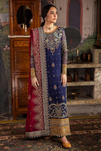 Royal Blue Heavy Embroidered Chiffon Suit with Adda Work |Ready to Wear