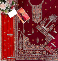 Maroon Heavy Embroidered Chiffon Luxury Suit | Ready to Wear