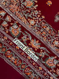 Maroon Heavy Embroidered Chiffon Luxury Suit | Ready to Wear