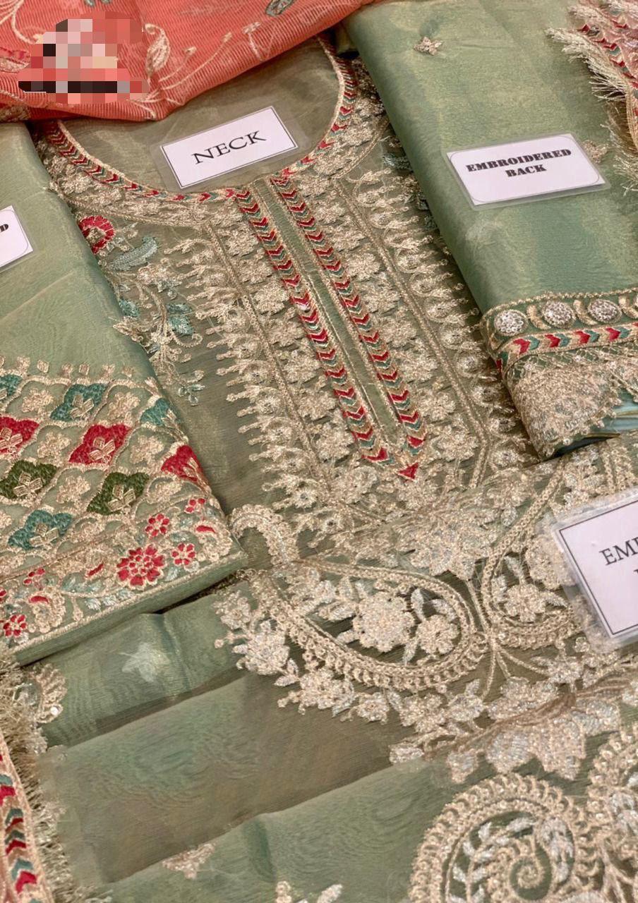 Sage Green Mysoori Embroidered Sharara Suit | Ready to Wear
