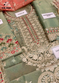 Sage Green Mysoori Embroidered Sharara Suit | Ready to Wear
