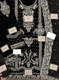 Black 9000 Pure Micro Velvet Ready to Wear Embroidered Festive Suit