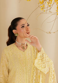 Pastel Yellow Embroidered Egyptian Lawn Suit | Ready to Wear