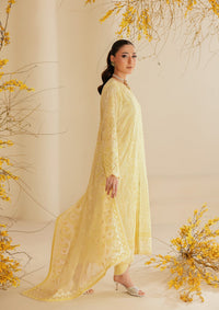 Pastel Yellow Embroidered Egyptian Lawn Suit | Ready to Wear