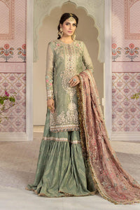 Sage Green Mysoori Embroidered Sharara Suit | Ready to Wear