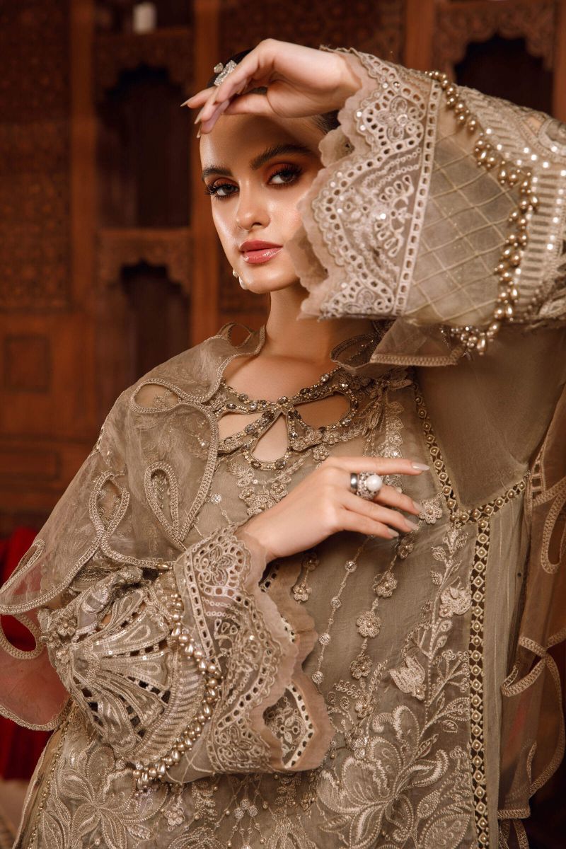 Embroidered Organza Suit with Silk Trouser | Ready to Wear