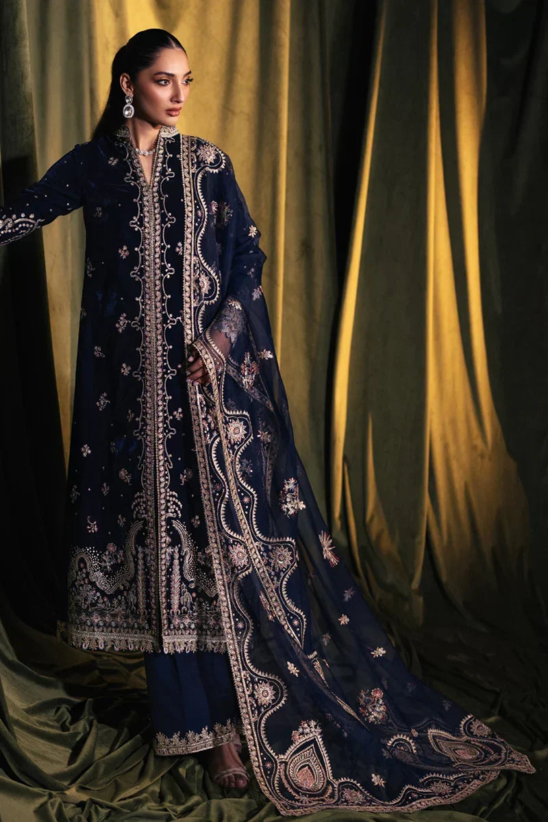 03-Piece Velvet Suit With Organza Dupatta | Ready To Wear