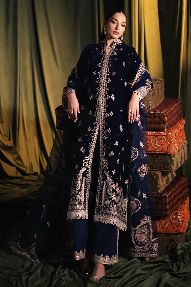 03-Piece Velvet Suit With Organza Dupatta | Ready To Wear